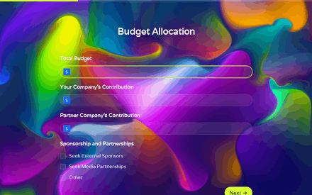 Budget form page preview