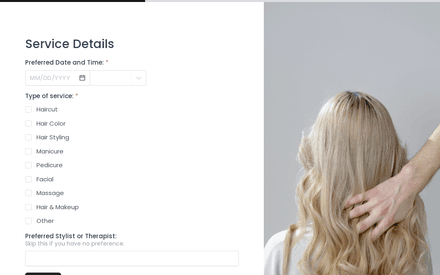 Service Type form page preview