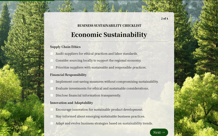 Economic form page preview