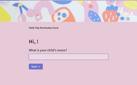 Child form page preview