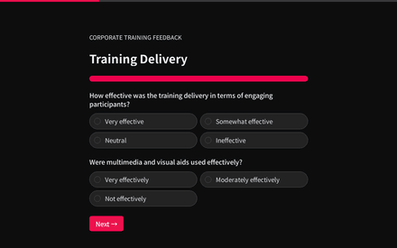 Delivery form page preview