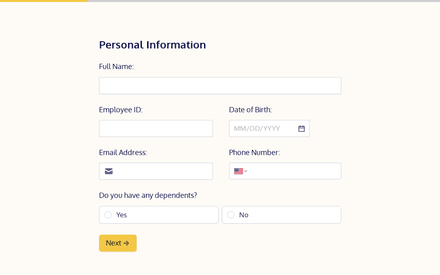 Personal form page preview