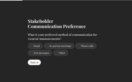 Announcements form page preview