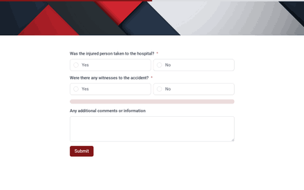 Witness info form page preview