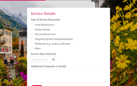 Service form page preview