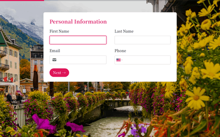 Personal form page preview