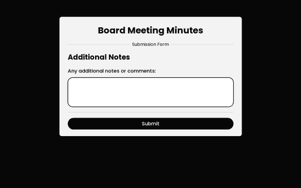Additional Notes form page preview