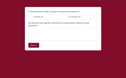 Additional Info form page preview