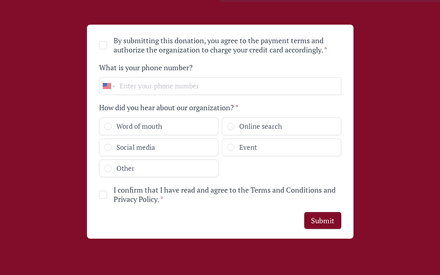 Contact form page preview