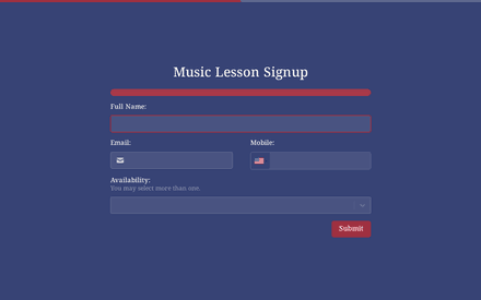 Info form page preview