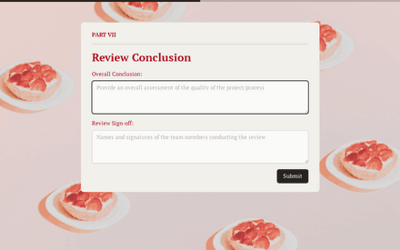 Conclusion form page preview