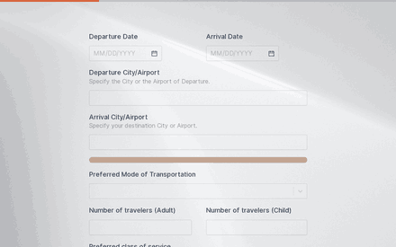 Departure/Arrival form page preview