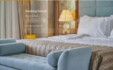 Booking form page preview