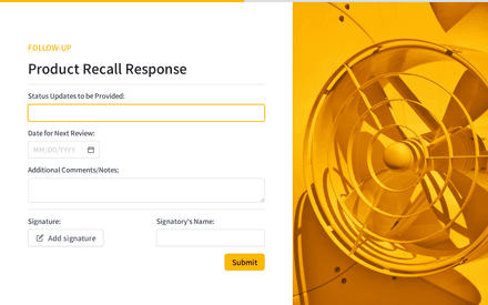 Follow-Up form page preview