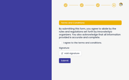 Terms form page preview