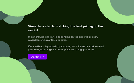 Pricing form page preview