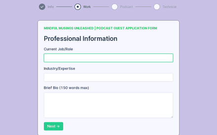 Work form page preview