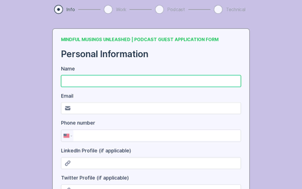 T&Cs form page preview