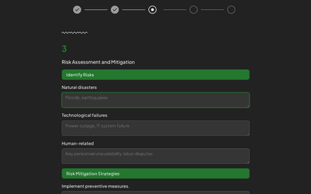 Risk form page preview