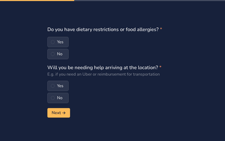 Accommodations form page preview