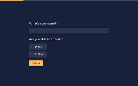 Basic info form page preview