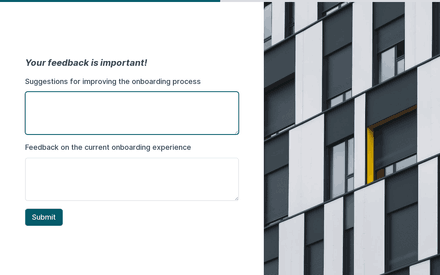 Feedback form page preview