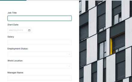 Employment Information form page preview