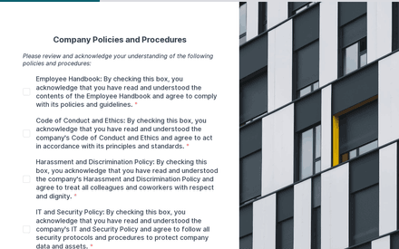 Company Policies and Procedure form page preview