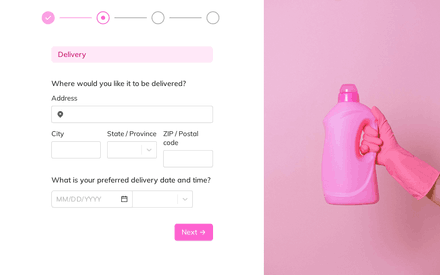 Delivery form page preview