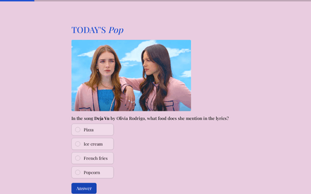 Today's Pop form page preview