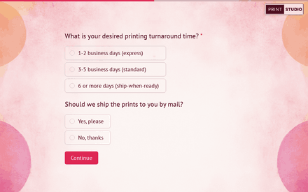 Shipping details form page preview