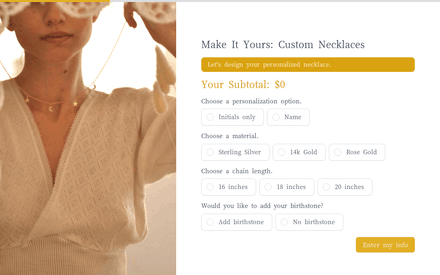 Customization form page preview